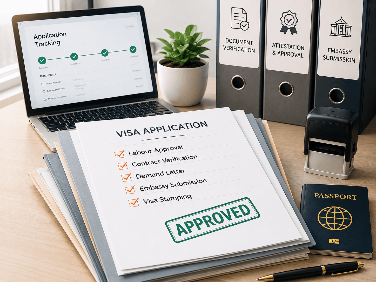 Documentation and visa processing for overseas deployment